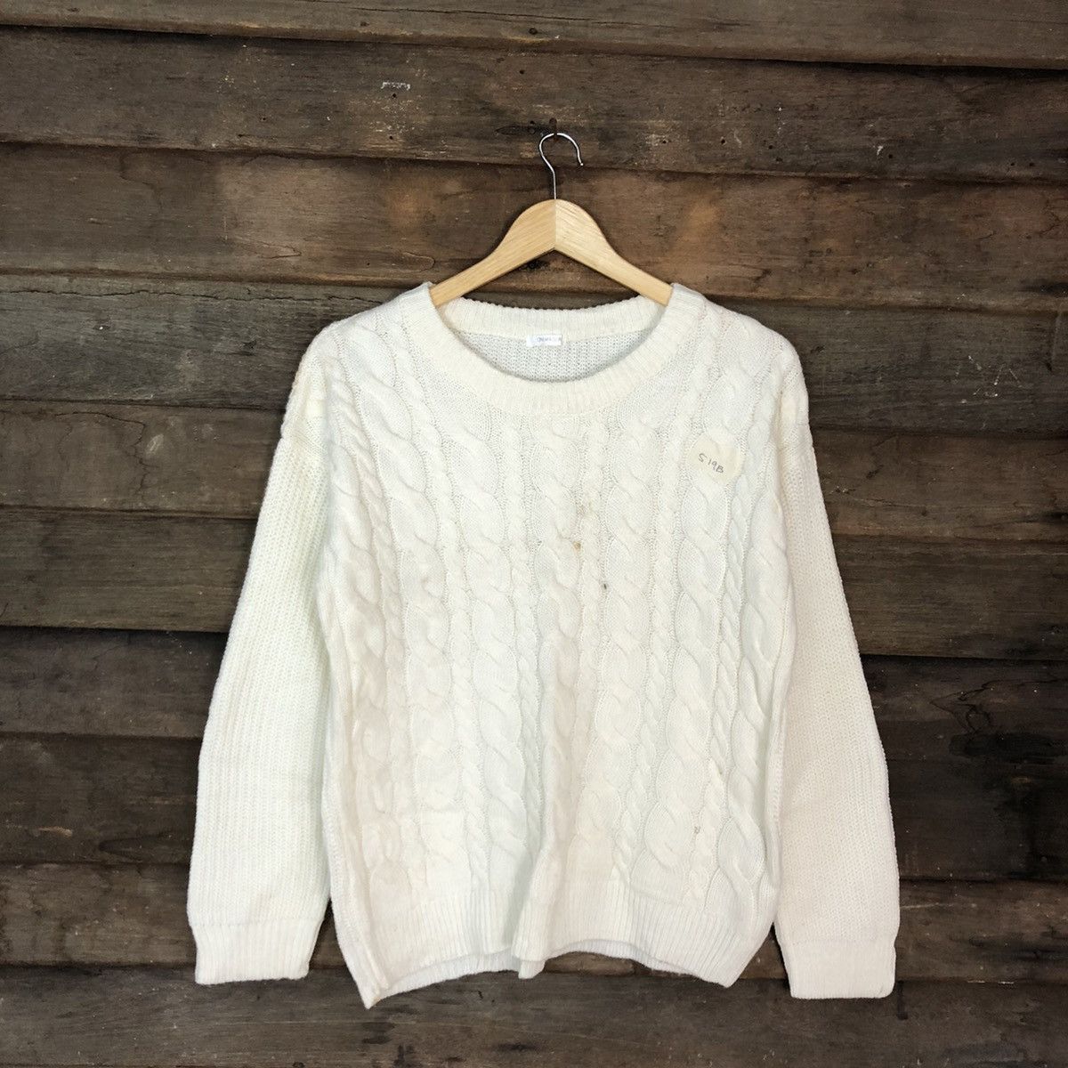 Homespun Knitwear × Japanese Brand Cinema Club White cable Knitwear sweatshirt #519B Size US L / EU 52-54 / 3 - 3 Thumbnail