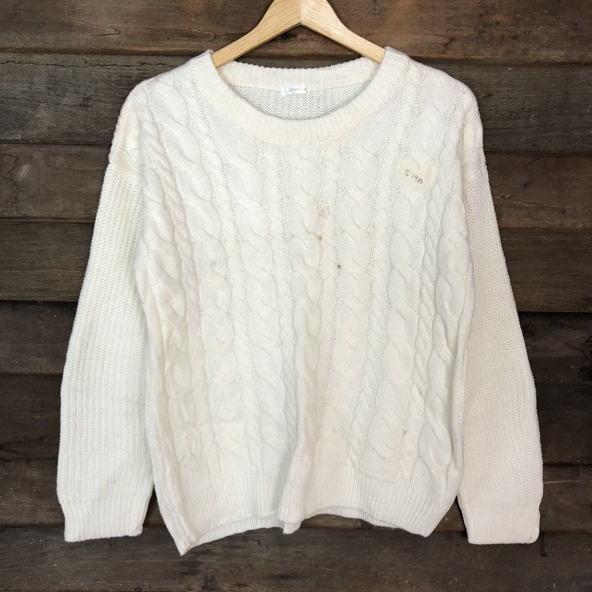 Homespun Knitwear × Japanese Brand Cinema Club White cable Knitwear sweatshirt #519B Size US L / EU 52-54 / 3 - 8 Thumbnail