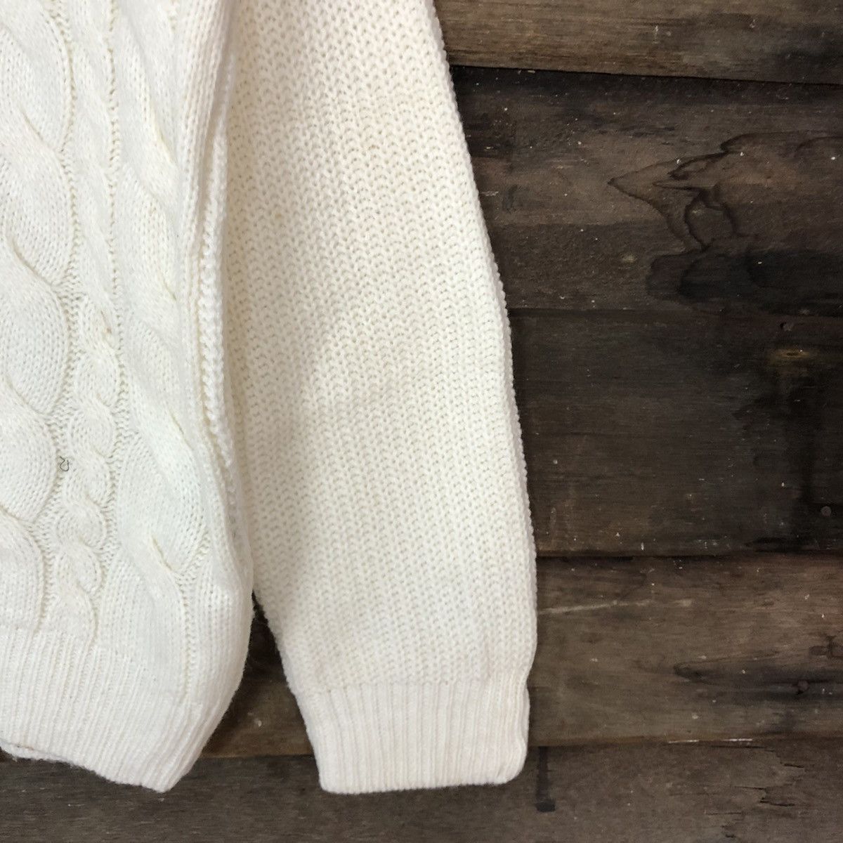 Homespun Knitwear × Japanese Brand Cinema Club White cable Knitwear sweatshirt #519B Size US L / EU 52-54 / 3 - 4 Thumbnail