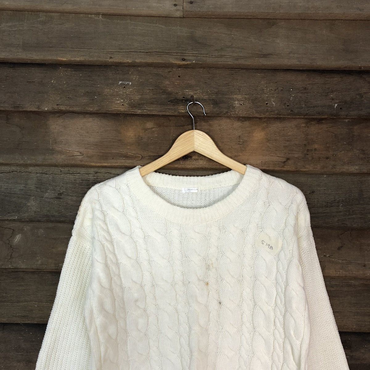 Homespun Knitwear × Japanese Brand Cinema Club White cable Knitwear sweatshirt #519B Size US L / EU 52-54 / 3 - 2 Thumbnail