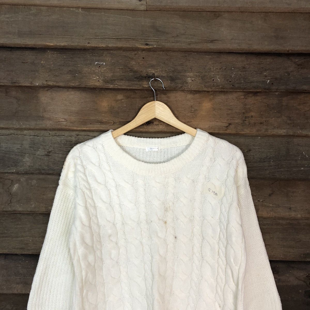 Homespun Knitwear × Japanese Brand Cinema Club White cable Knitwear sweatshirt #519B Size US L / EU 52-54 / 3 - 9 Thumbnail