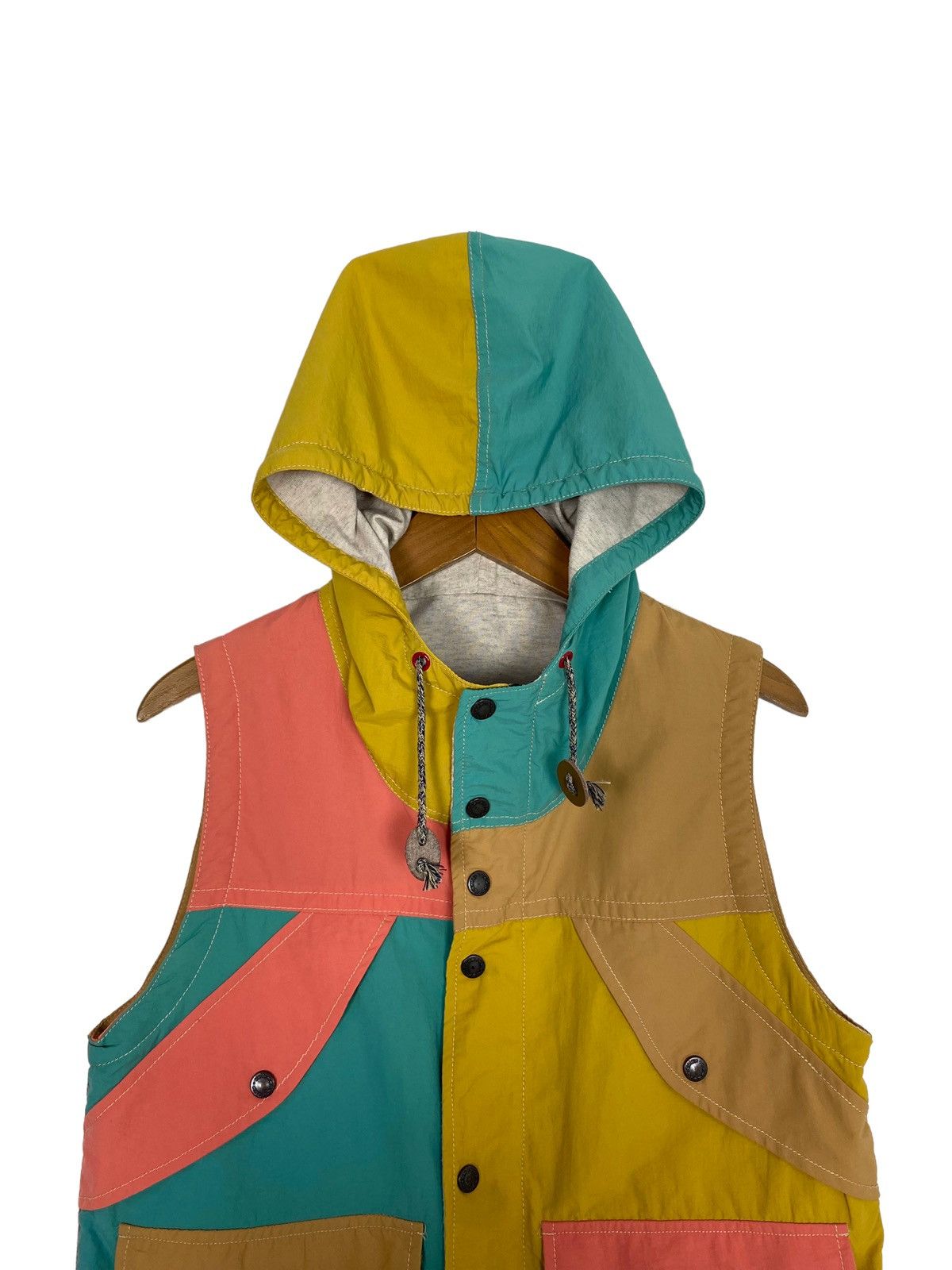 Japanese Brand Sundae Natural Mountain Product Colour Block Vest Hoodie Size US XS / EU 42 / 0 - 2 Thumbnail