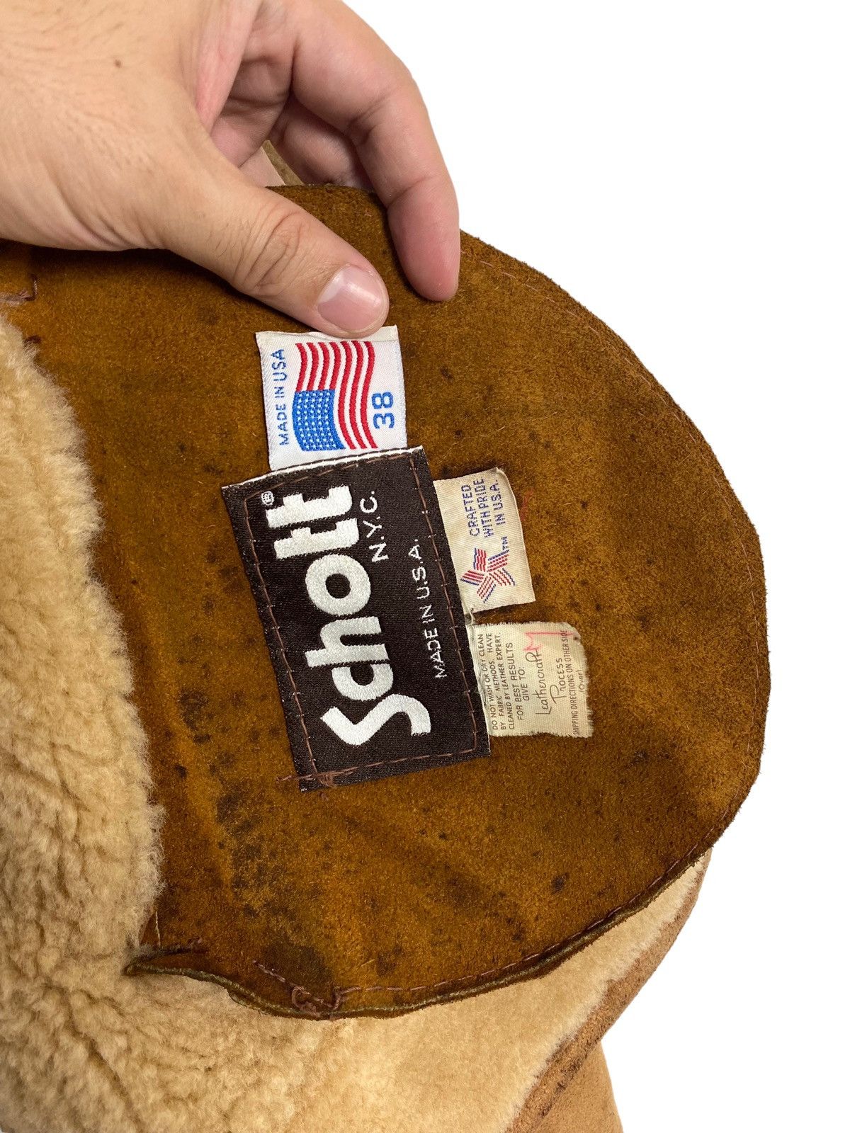 Schott Rare‼️ Vintage Schott Suede Leather Sherling Jacket Made Usa Size US M / EU 48-50 / 2 - 6 Thumbnail