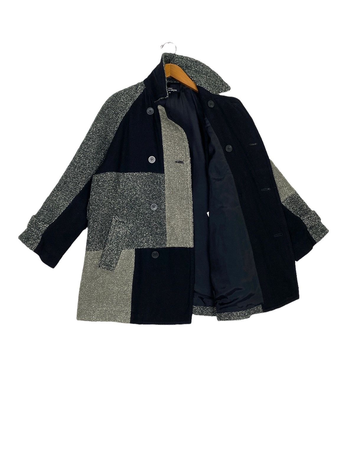 Comme des Garcons Vtg Comme des GARÇONS Tricot Patchwork Wool Coat Size M / US 6-8 / IT 42-44 - 2 Thumbnail