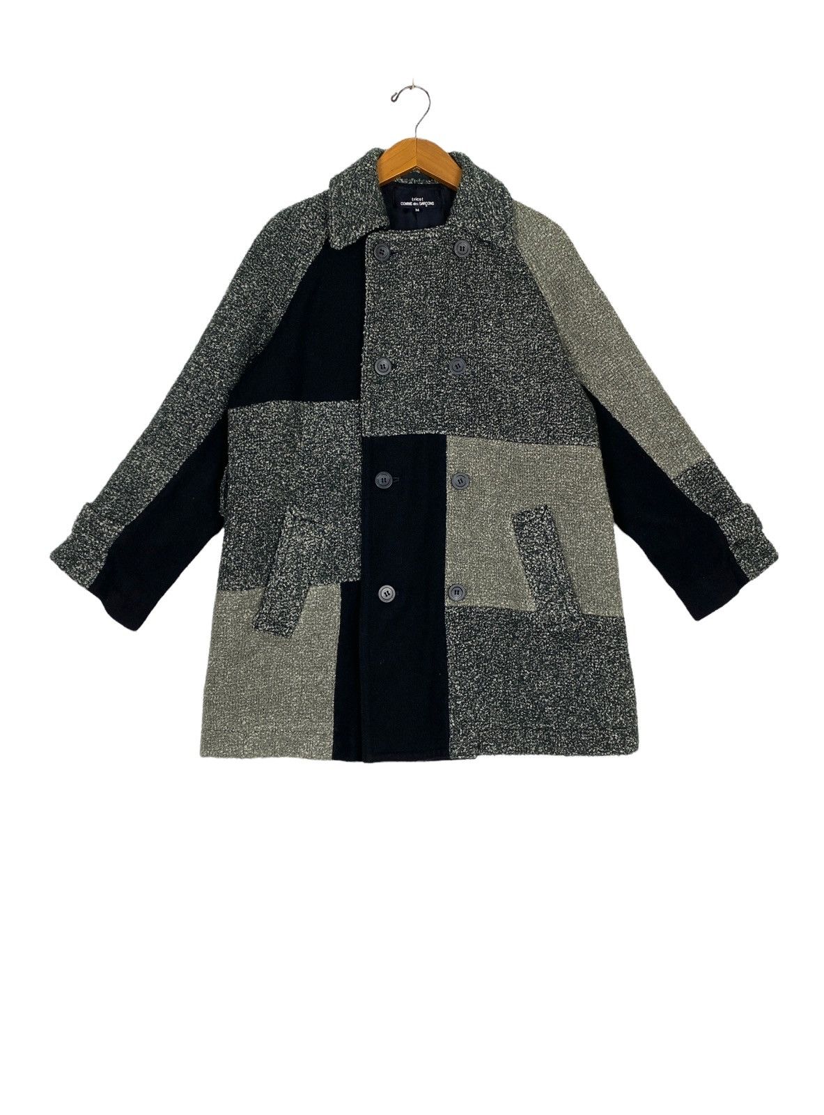 Comme des Garcons Vtg Comme des GARÇONS Tricot Patchwork Wool Coat Size M / US 6-8 / IT 42-44 - 1 Thumbnail