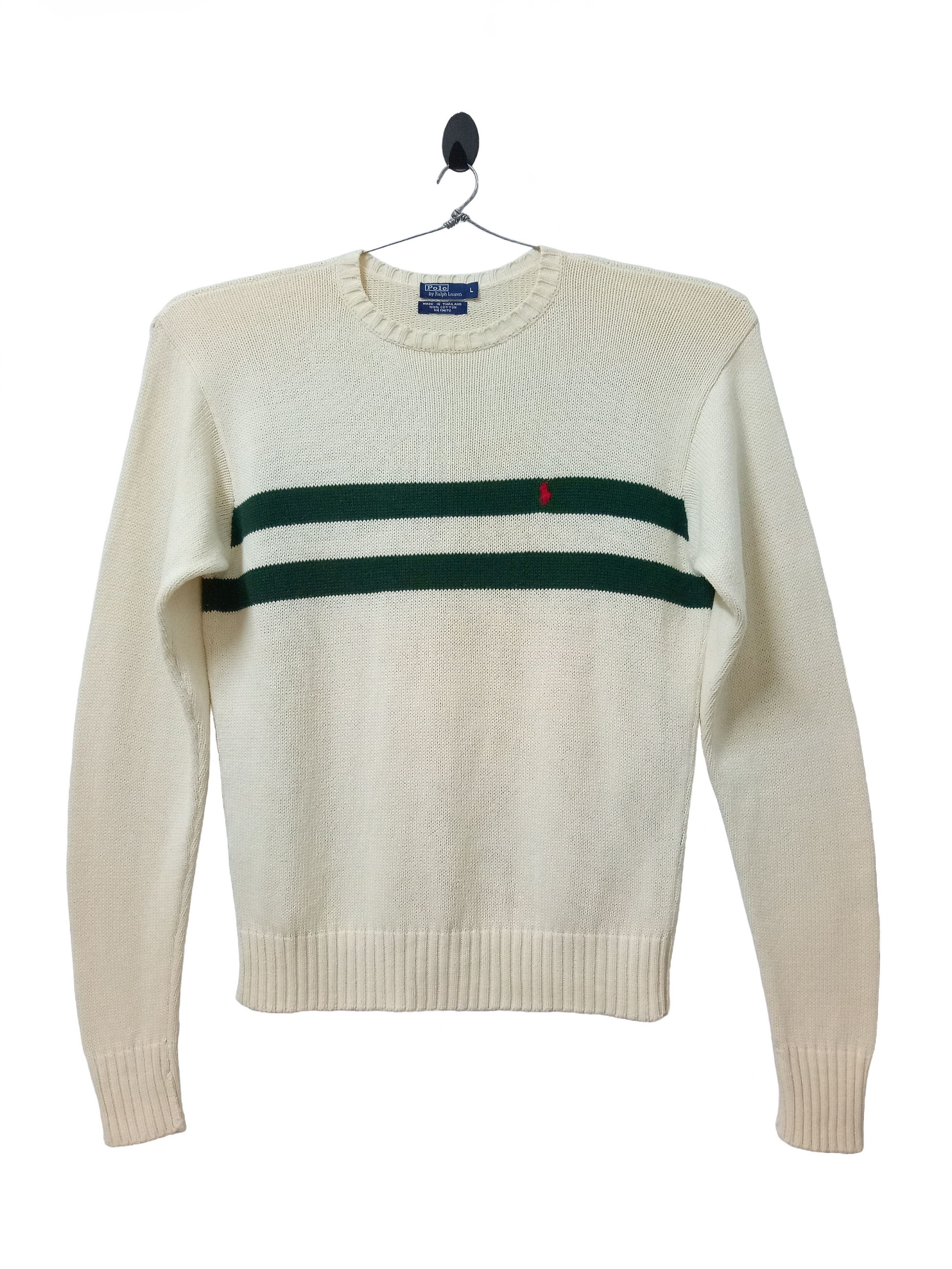 Polo Ralph Lauren POLO RALPH LAUREN Stripes Knitwear Jumper Rare Design Size US L / EU 52-54 / 3 - 1 Thumbnail