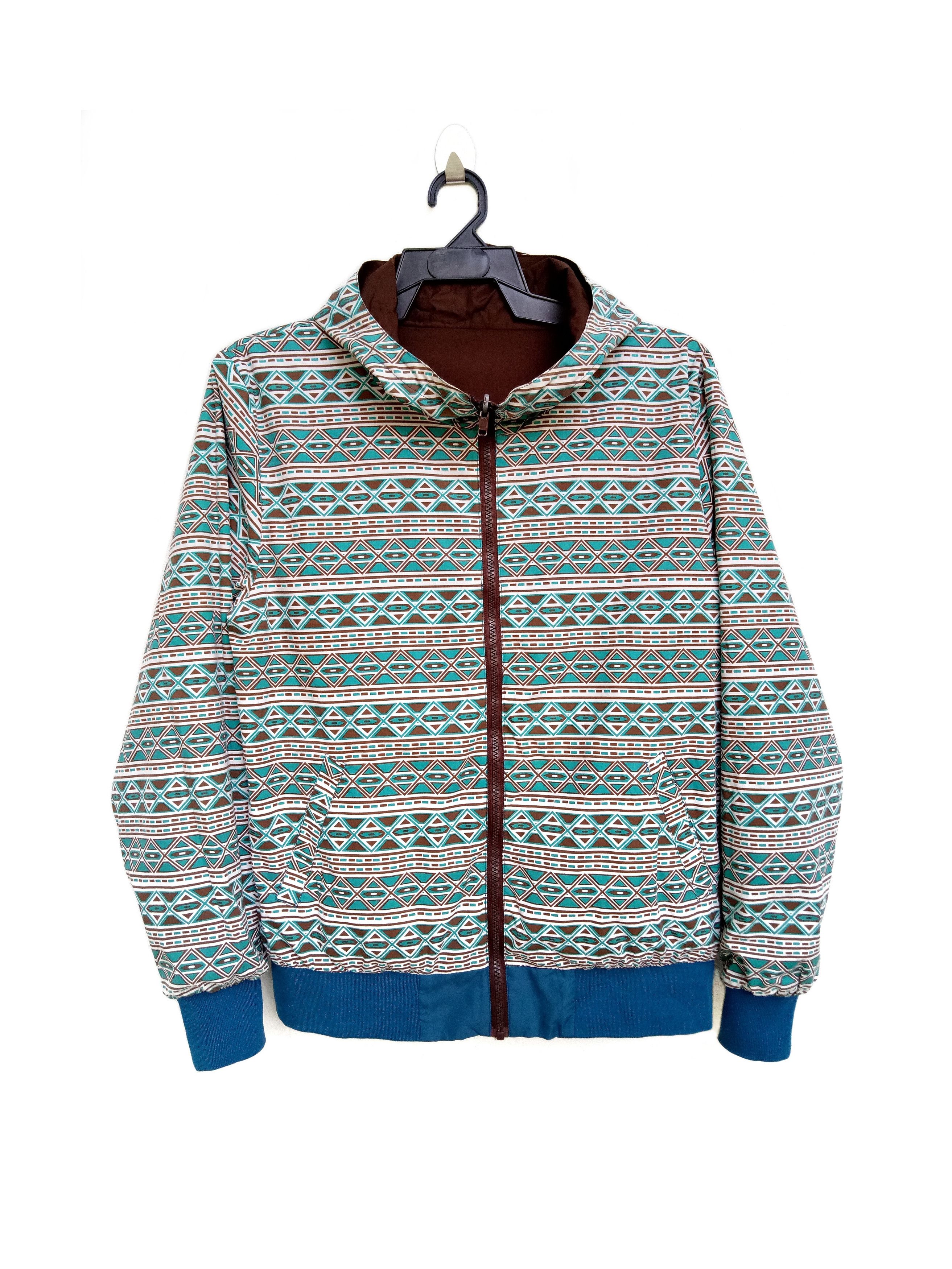 image of Tribal Street Wear Reversible Tribal Apache Vintage Hoodies Jacket, Men's (Size Medium)