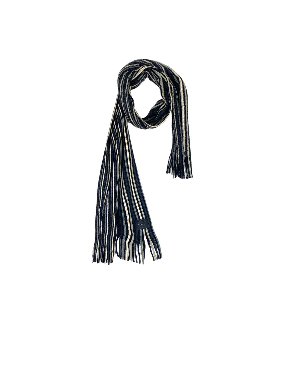 Vintage Rare‼️ Vintage In Black Stripe Colour Block Scarf Size ONE SIZE - 1 Thumbnail