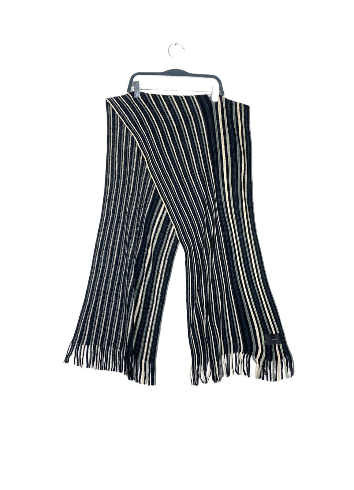 Vintage Rare‼️ Vintage In Black Stripe Colour Block Scarf Size ONE SIZE - 2 Thumbnail