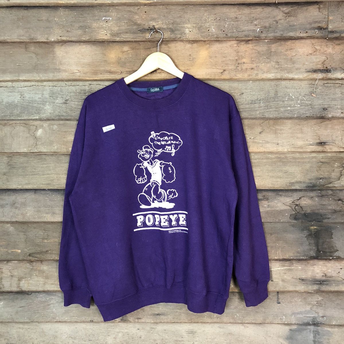 Cartoon Network × Japanese Brand × Vintage Popeye cartoon vintage Puprle Sweathshirt #068B Size US L / EU 52-54 / 3 - 1 Thumbnail