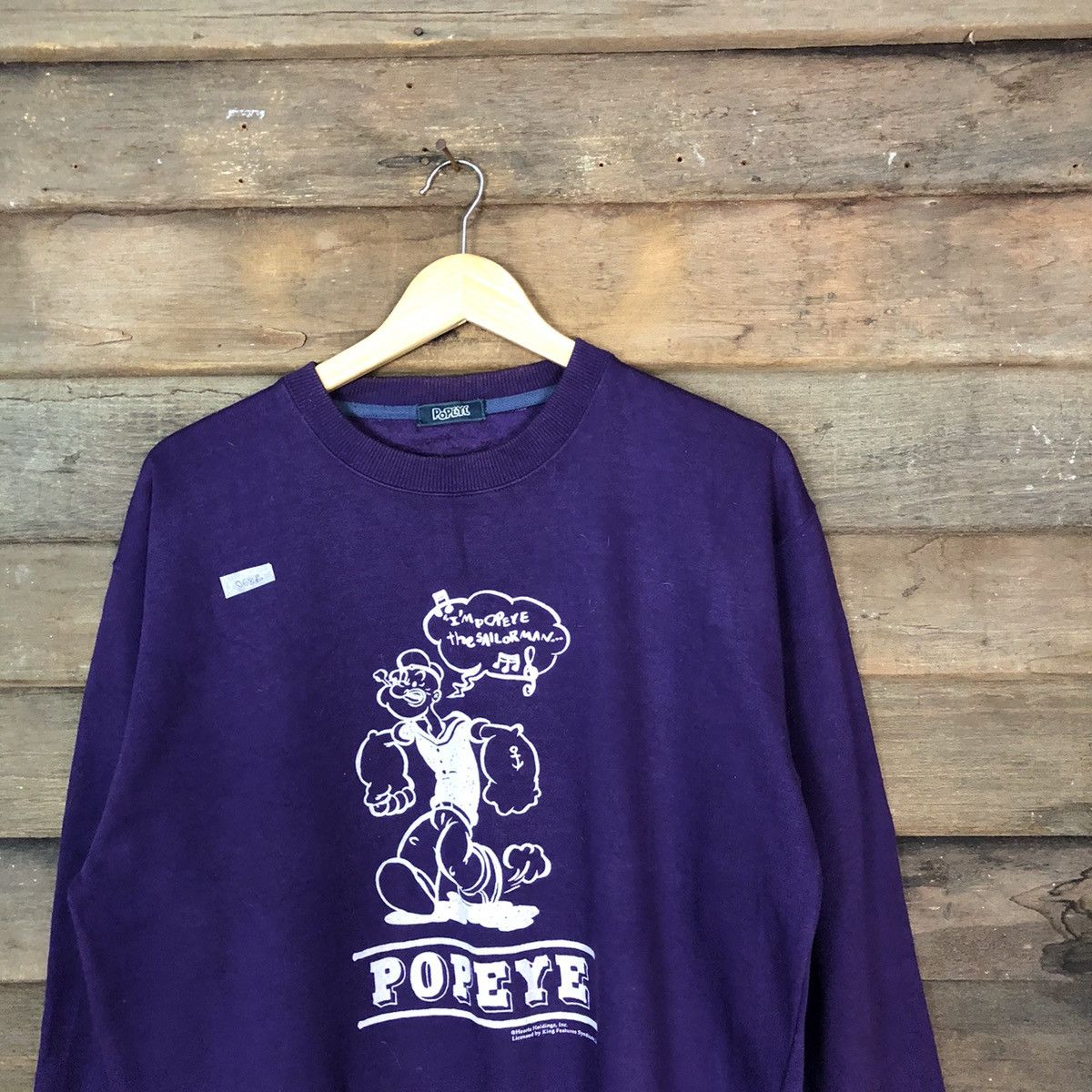Cartoon Network × Japanese Brand × Vintage Popeye cartoon vintage Puprle Sweathshirt #068B Size US L / EU 52-54 / 3 - 2 Thumbnail