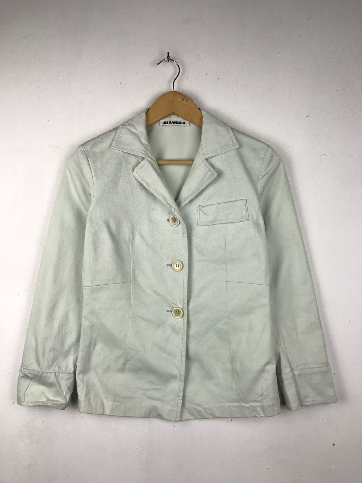 image of Italian Designers x Jil Sander vintage Jil Sander Jacket in Soft Green, Women's (Size Small)