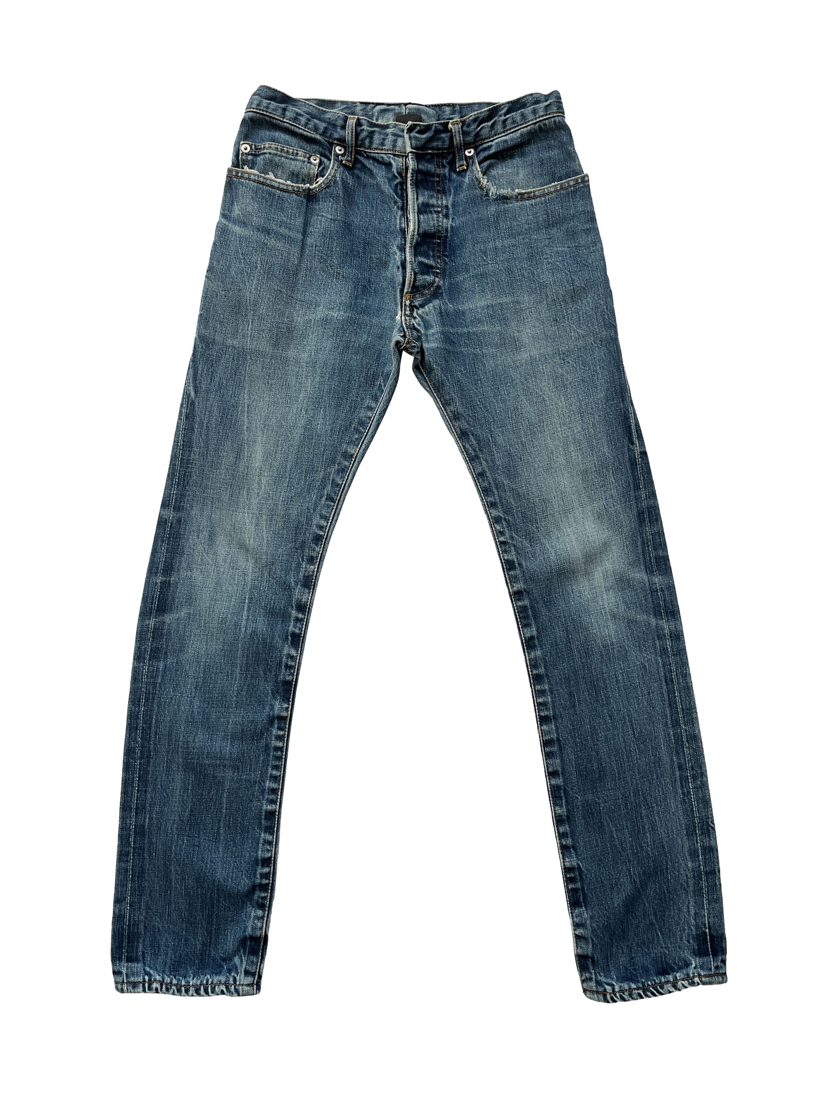 image of mij Dior Hedi Slimane Distressed Jeans Pants in Blue, Men's (Size 26)