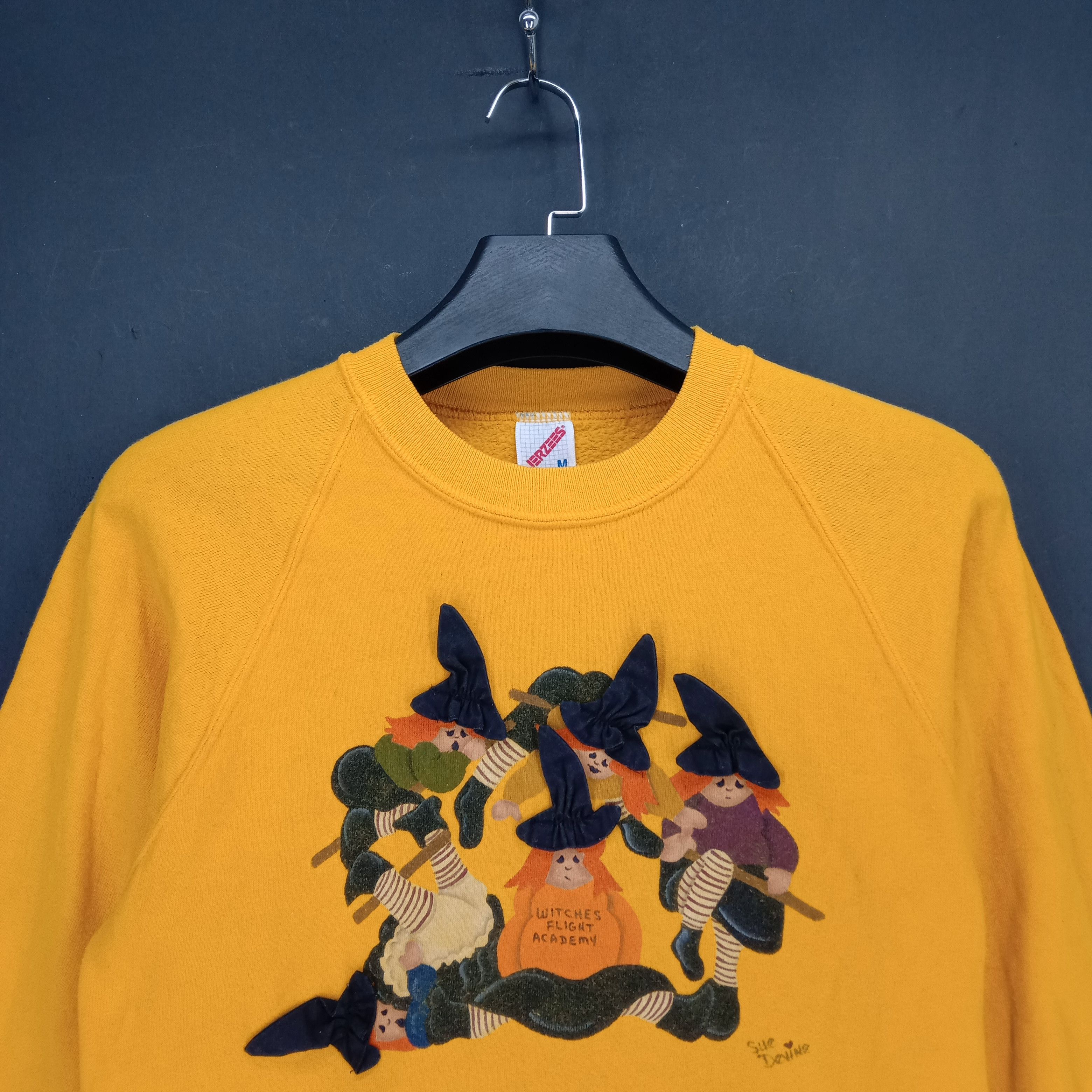 Jerzees Vintage Witches Flight Academy Big Logo Sweatshirt #1561-63 Size S / US 4 / IT 40 - 2 Thumbnail