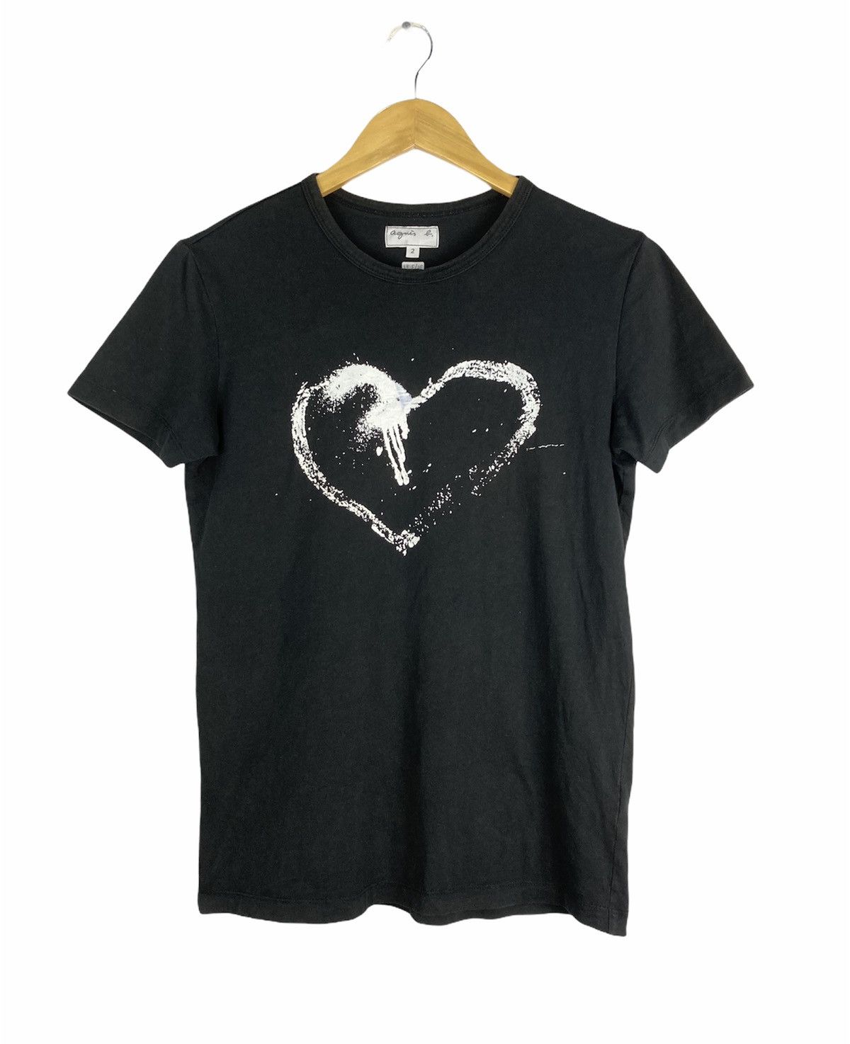 agnes b. Agnes B Paris Tshirt d’artiste D.Hopper Graffiti Heart 1961 Size US S / EU 44-46 / 1 - 1 Thumbnail
