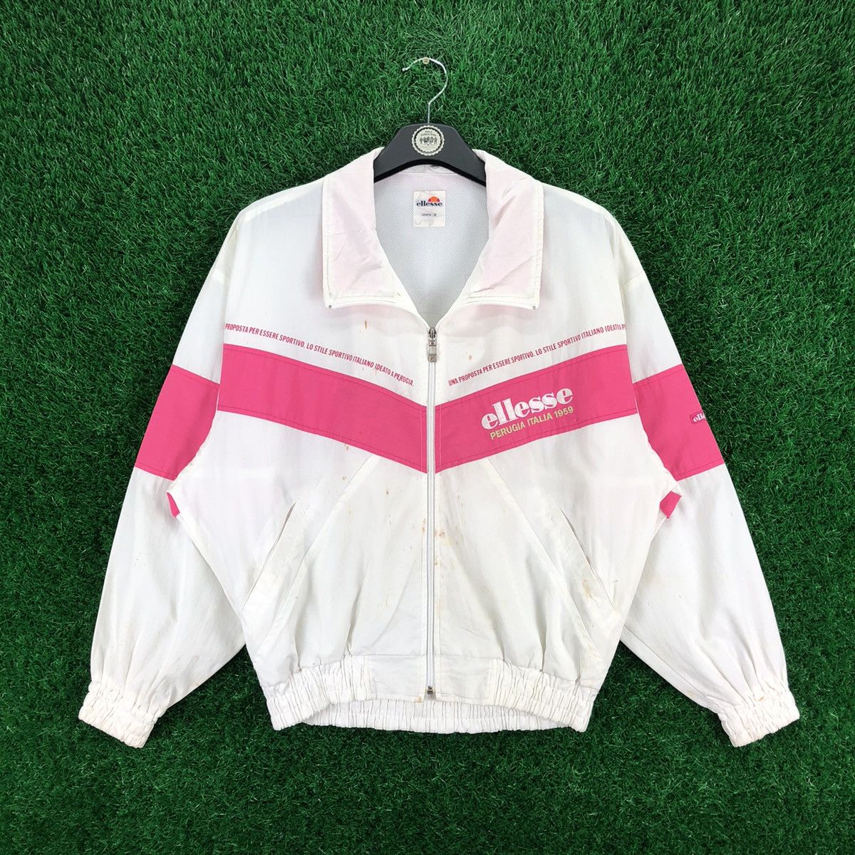 Ellesse Vintage 90's Ellese Perugia Italia 1959 Zipper Jacket Size S / US 4 / IT 40 - 1 Thumbnail