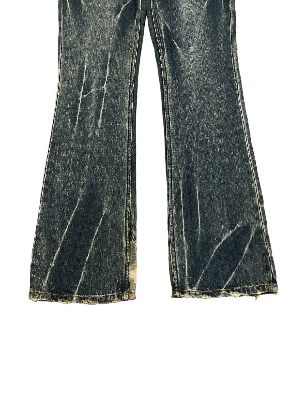 Japanese Brand × Vintage FLARED💥ROOTTHREE SPLATTER DISTRESSED DENIM PANT Size US 29 - 4 Thumbnail