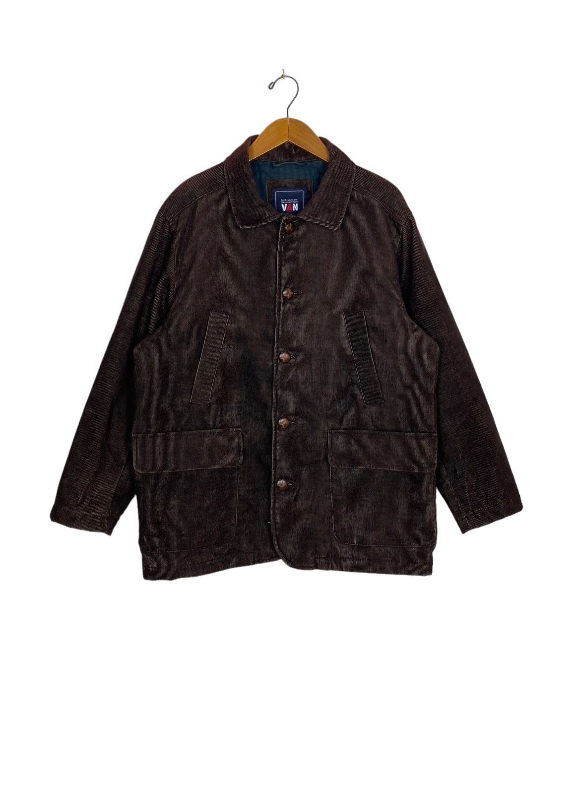 image of Vintage Sunfaded Van Jac Corduroy Jacket in Brown, Men's (Size Medium)