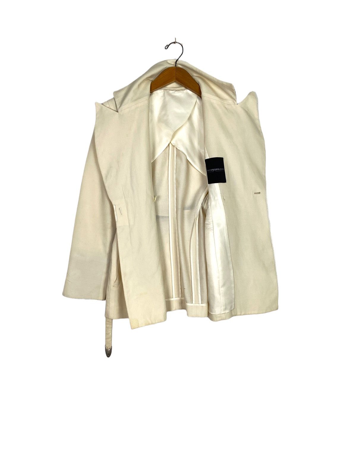 Japanese Brand Rare‼️ Vtg Novespazio Wrap Around Cardigan with Belt Cream Size US M / EU 48-50 / 2 - 2 Thumbnail