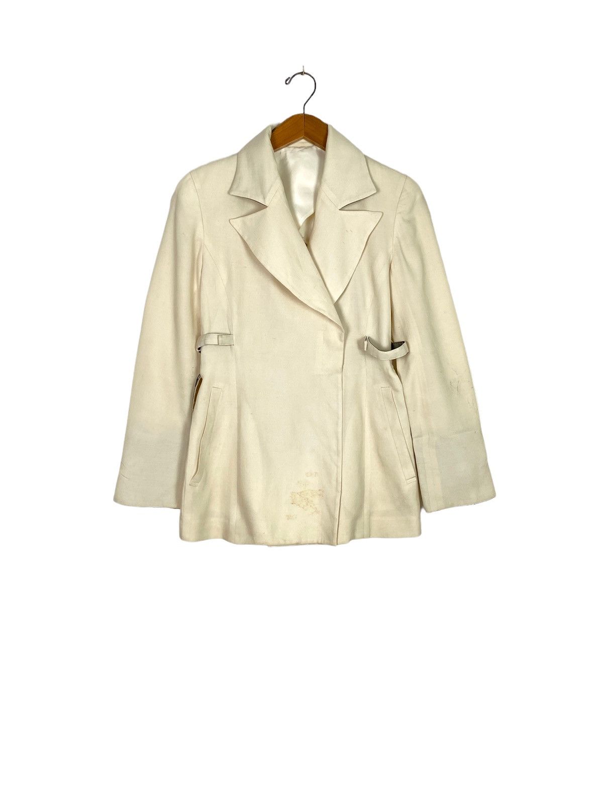 Japanese Brand Rare‼️ Vtg Novespazio Wrap Around Cardigan with Belt Cream Size US M / EU 48-50 / 2 - 1 Thumbnail