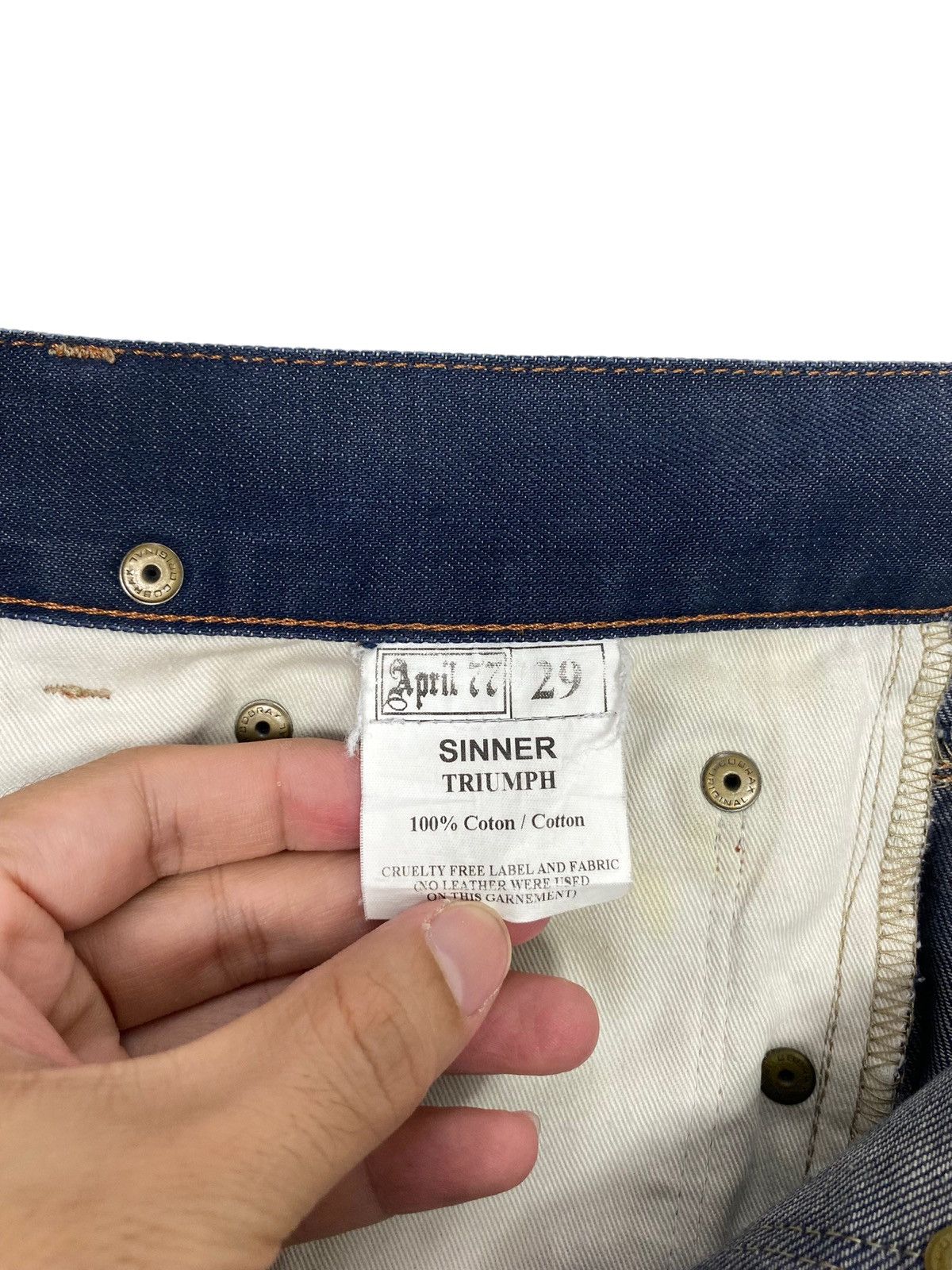 April 77 Rare‼️Vintage DISTRESSED April 77 Denim Jeans Button Fly Size US 32 / EU 48 - 10 Thumbnail