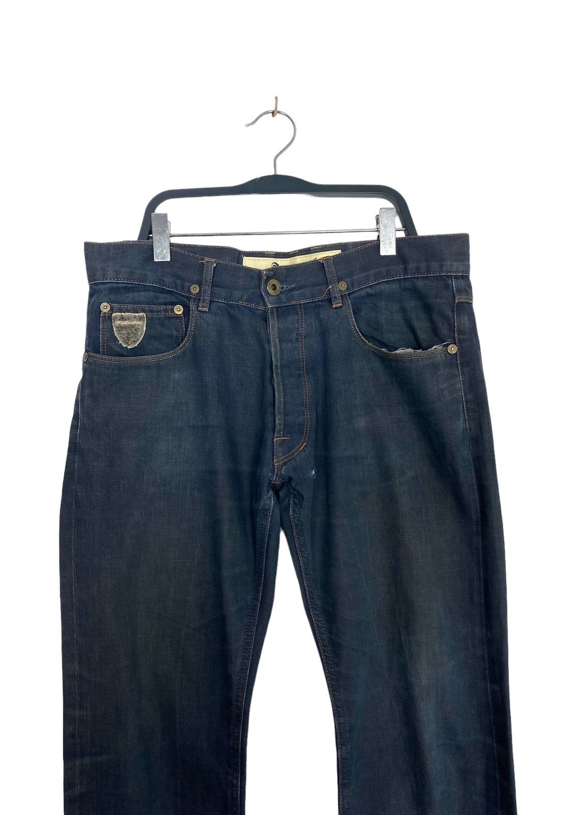 April 77 Rare‼️Vintage DISTRESSED April 77 Denim Jeans Button Fly Size US 32 / EU 48 - 2 Thumbnail
