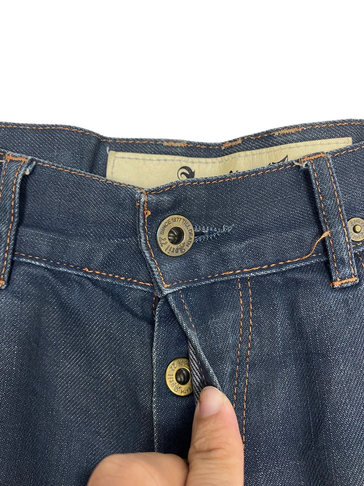 April 77 Rare‼️Vintage DISTRESSED April 77 Denim Jeans Button Fly Size US 32 / EU 48 - 8 Thumbnail