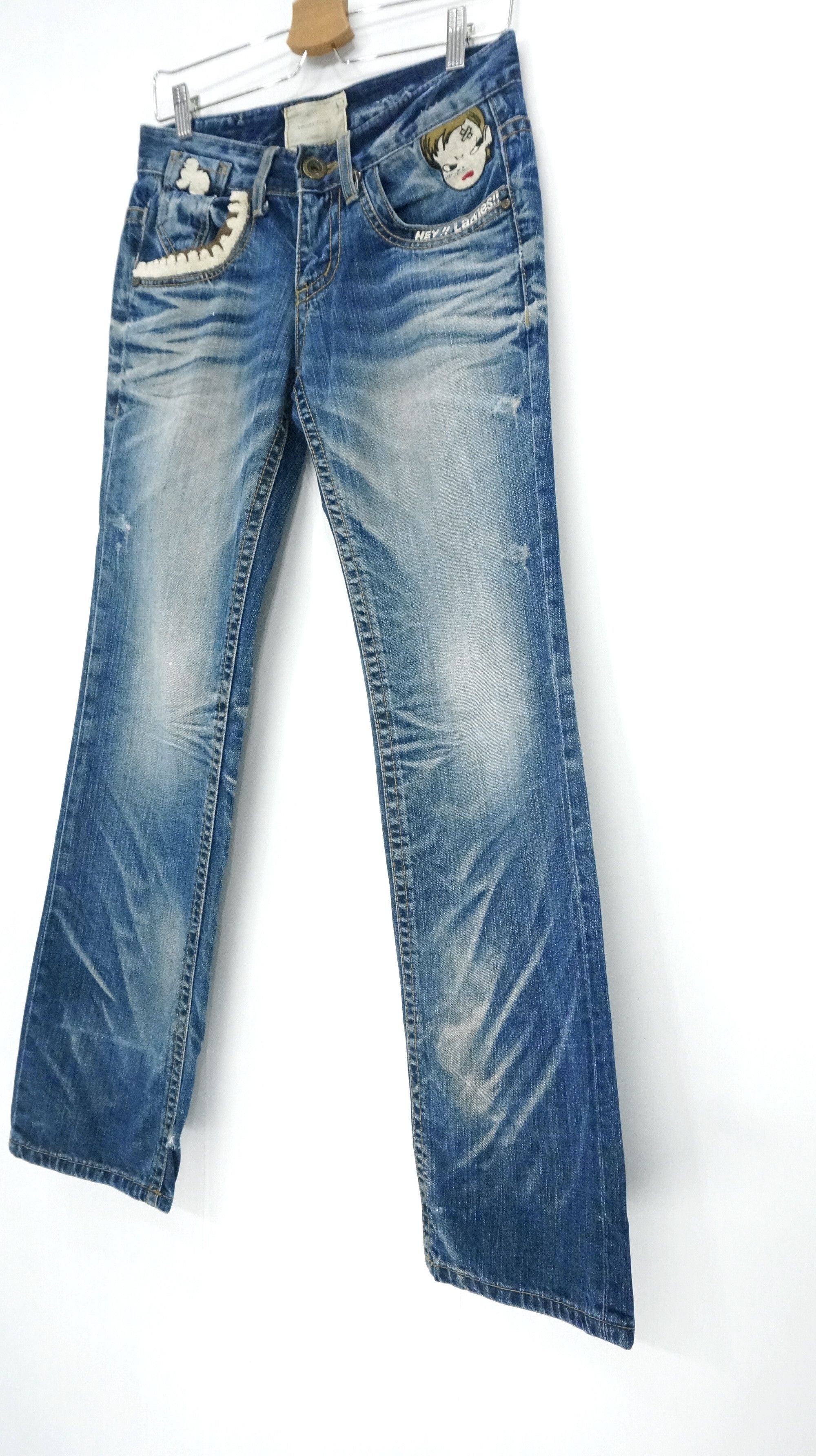 Japanese Brand RARE 🔥 YOSHITOMO NARA LOLITA Vintage Blue Jeans Size US 29 - 4 Thumbnail