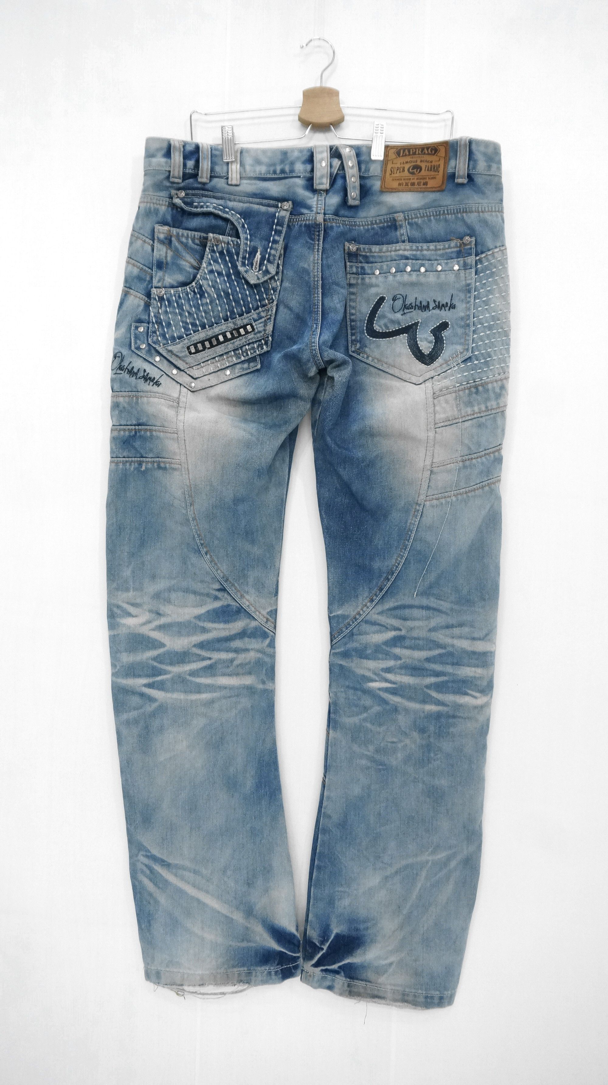 Japanese Brand Vintage 🔥 JAPRAG OKISHANA SAMOKI Button fly Jeans Size US 37 - 2 Thumbnail