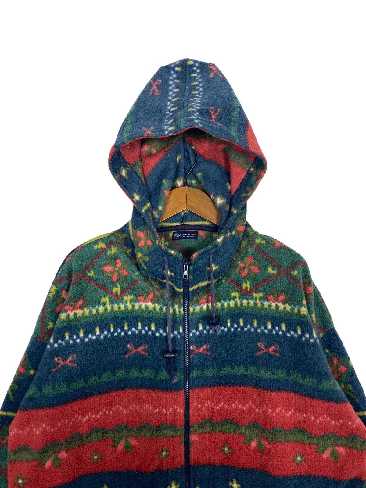 Japanese Brand Cooktown Collectiion Fleece Hoodie Zip Navajo Aztec Pattern Size US M / EU 48-50 / 2 - 2 Thumbnail