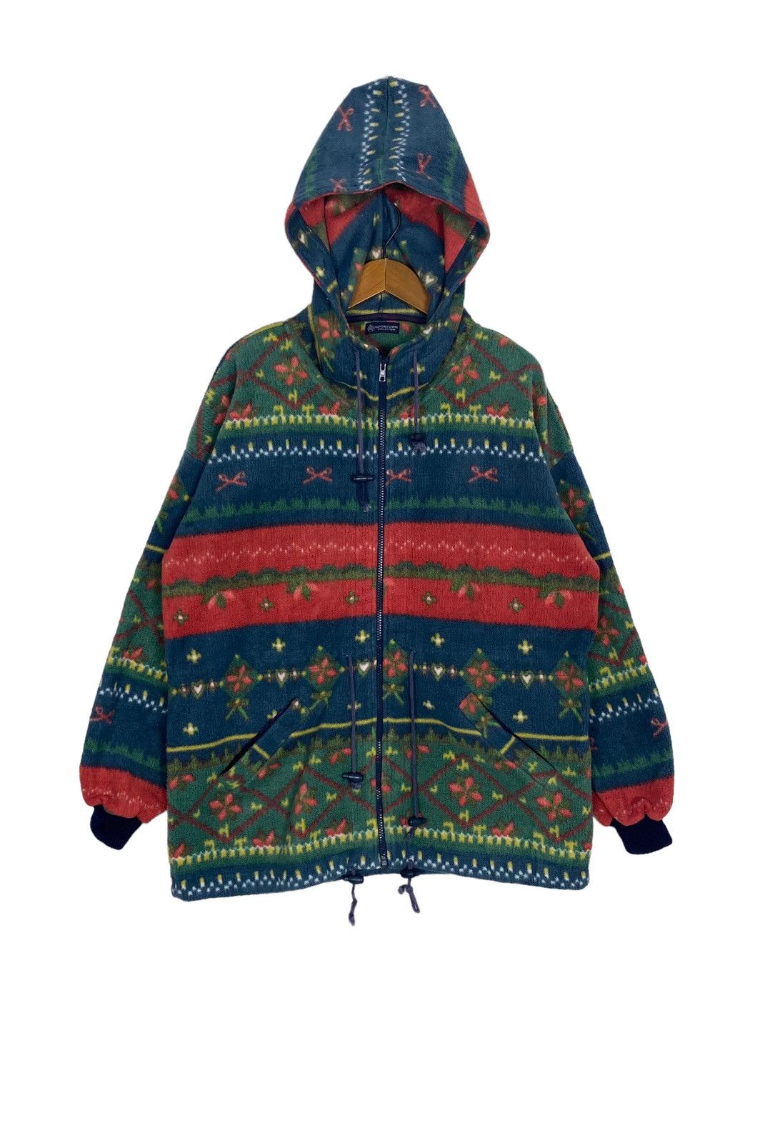 Japanese Brand Cooktown Collectiion Fleece Hoodie Zip Navajo Aztec Pattern Size US M / EU 48-50 / 2 - 1 Thumbnail