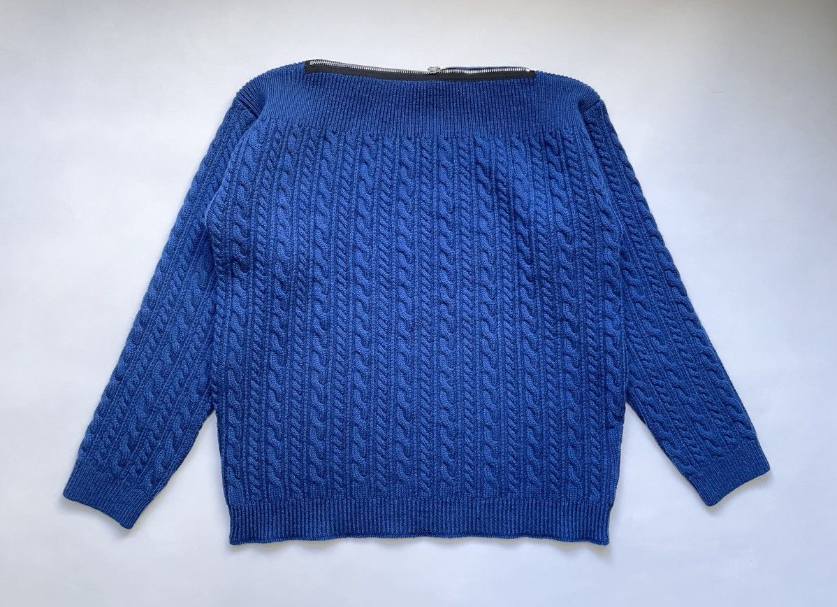 image of Raf Simons A/w 20 Oversized Aran Knit Sweater in Royal Blue, Men's (Size Medium)