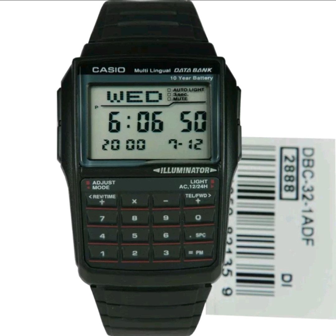 CASIO DBC-32-1A DATA BANK WATCH CALCULATOR WATCH RARE - Main Image