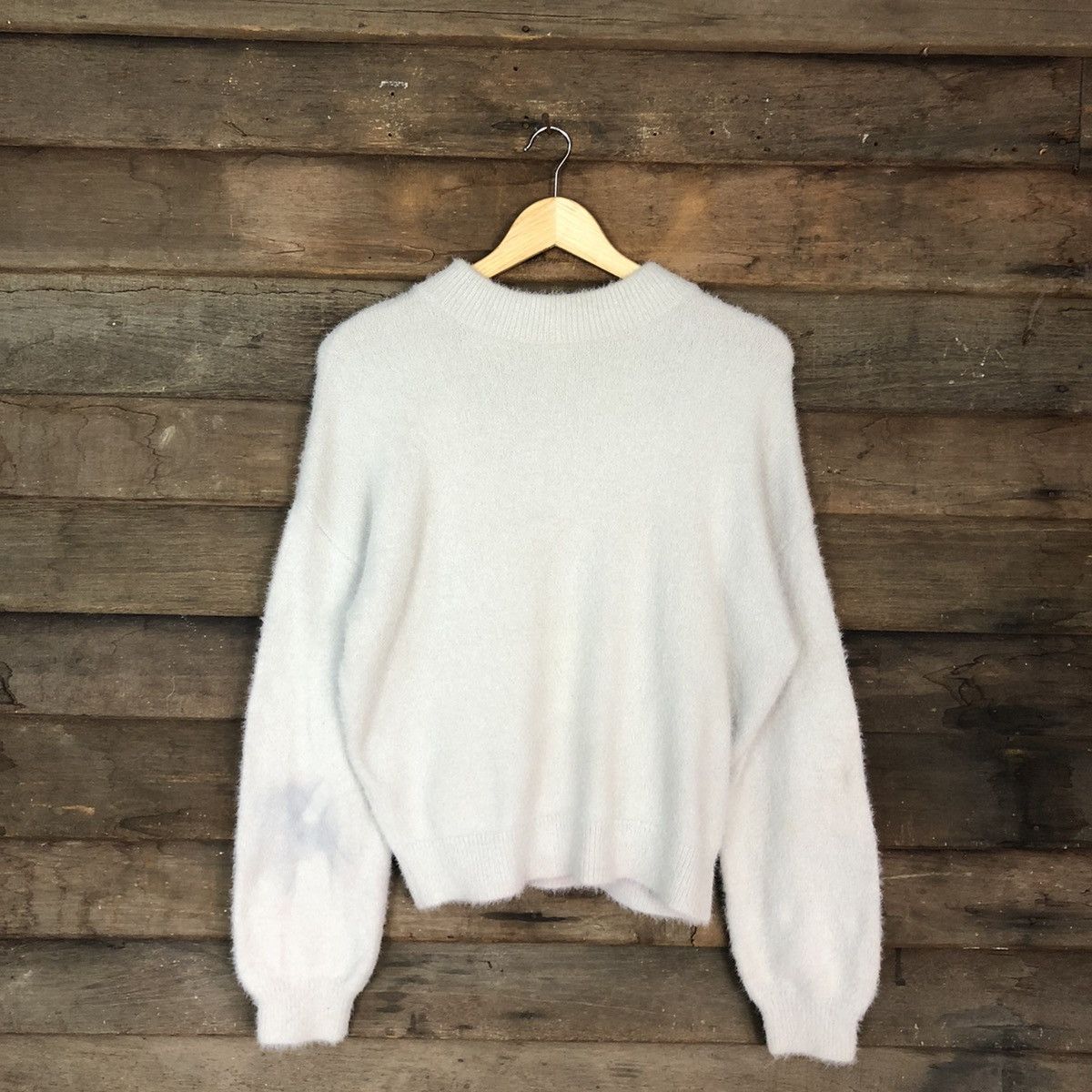 Homespun Knitwear D Be Radiance White dirty Mohair Shag Shaggy Knitwear #c1171 Size M / US 6-8 / IT 42-44 - 3 Thumbnail