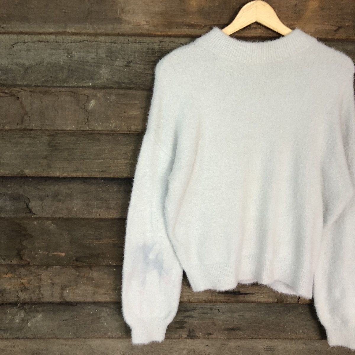 Homespun Knitwear D Be Radiance White dirty Mohair Shag Shaggy Knitwear #c1171 Size M / US 6-8 / IT 42-44 - 7 Thumbnail
