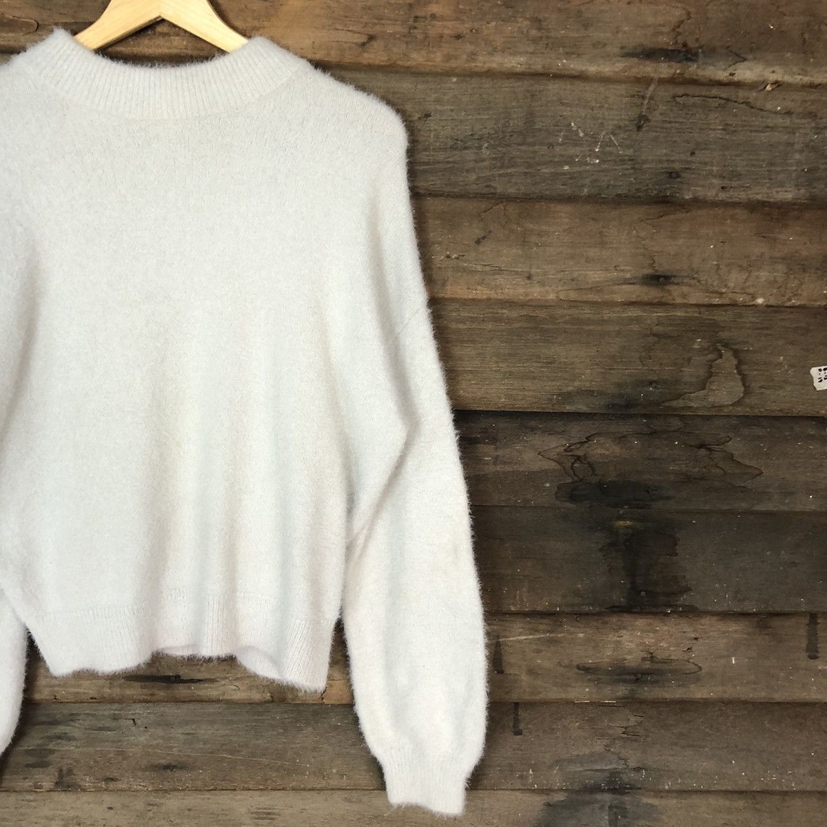 Homespun Knitwear D Be Radiance White dirty Mohair Shag Shaggy Knitwear #c1171 Size M / US 6-8 / IT 42-44 - 5 Thumbnail