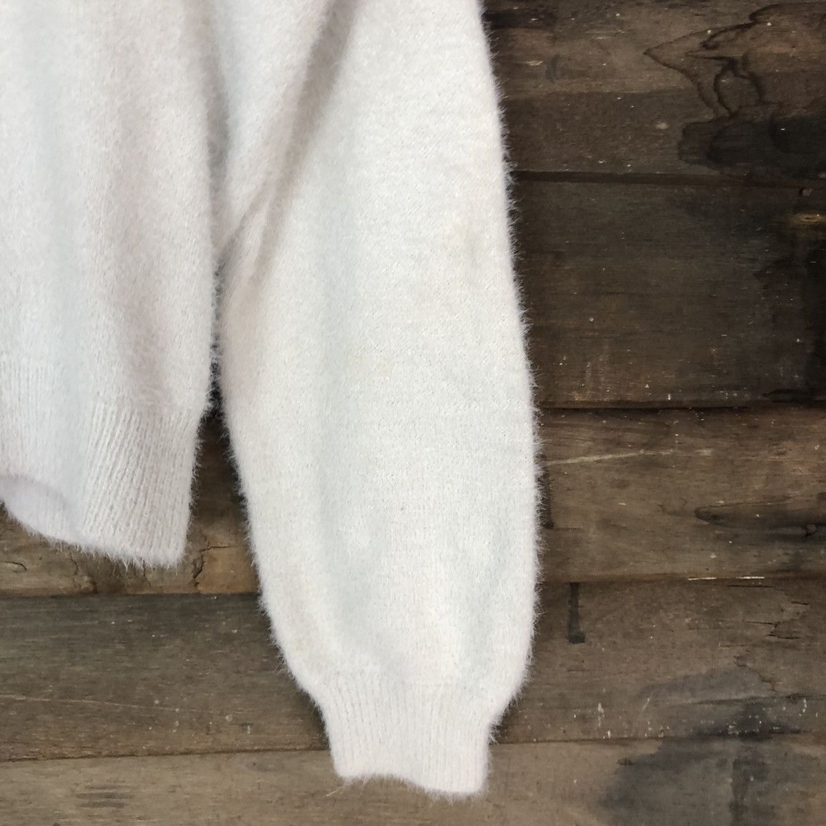 Homespun Knitwear D Be Radiance White dirty Mohair Shag Shaggy Knitwear #c1171 Size M / US 6-8 / IT 42-44 - 4 Thumbnail