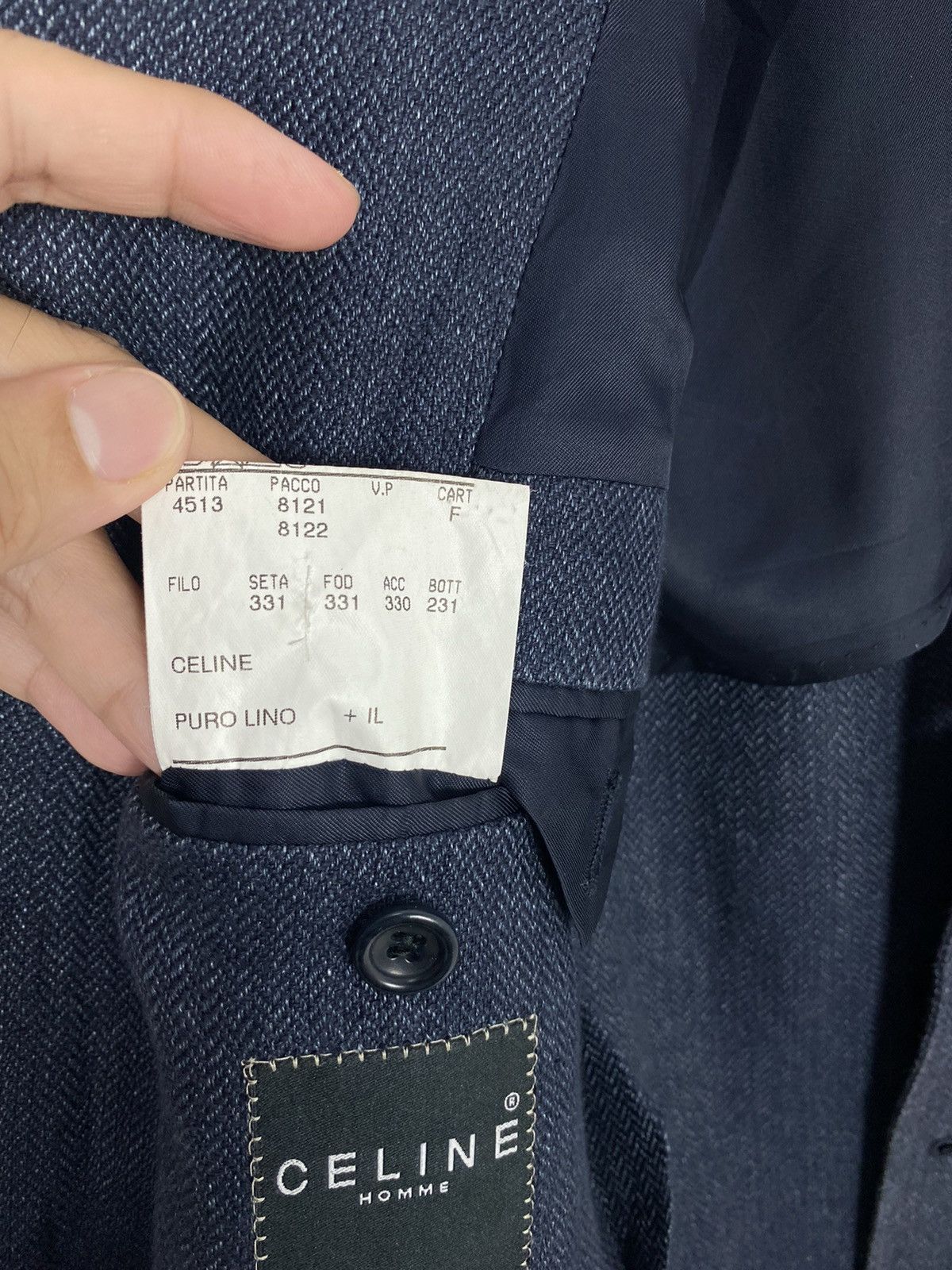 Celine Rare Celine Homme Herringbone Blazer Patch Pocket Made Italy Size US M / EU 48-50 / 2 - 8 Thumbnail