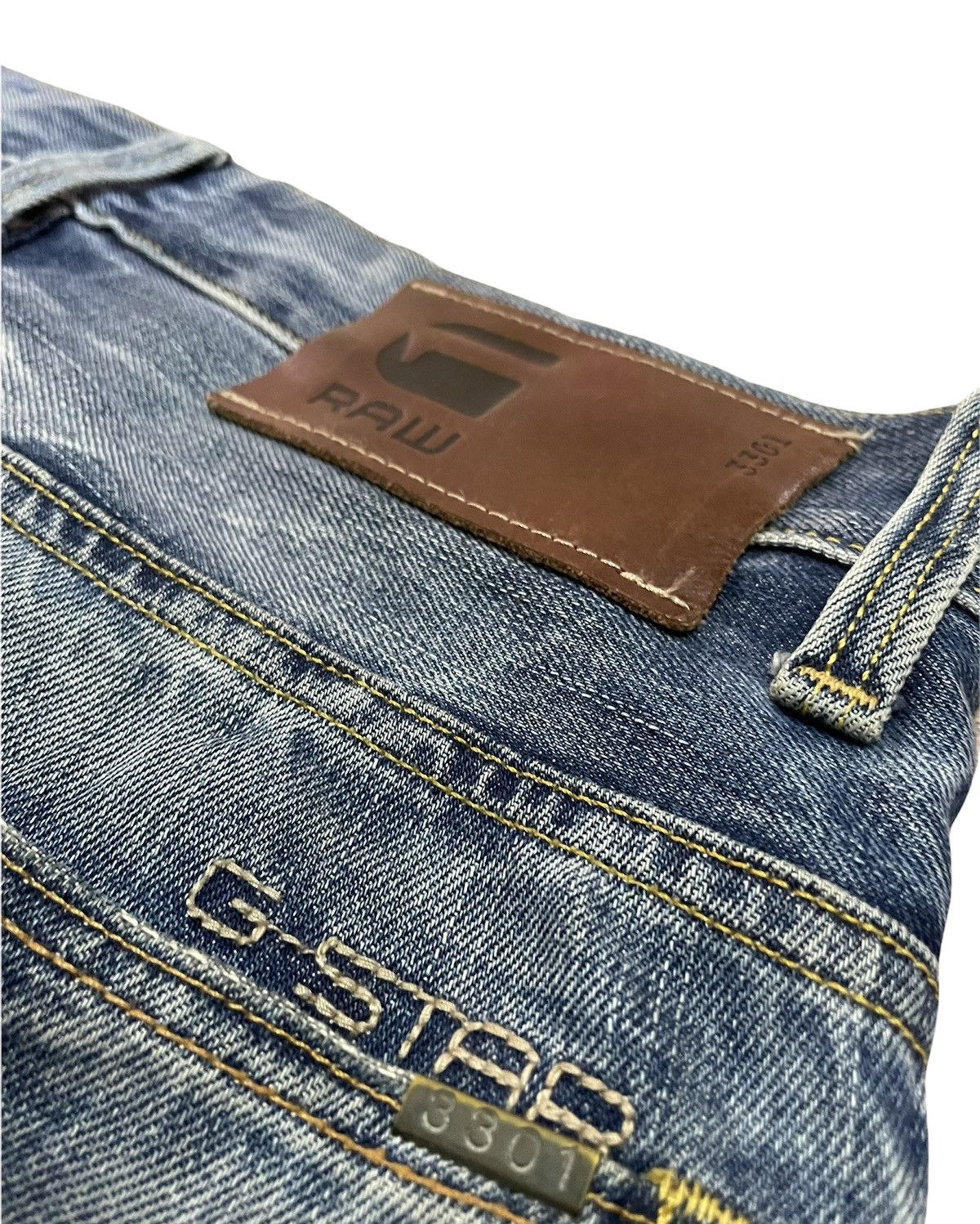 G-Star G-Star Raw 3301 Aging Faded Distressed Denim Size US 31 - 11 Thumbnail