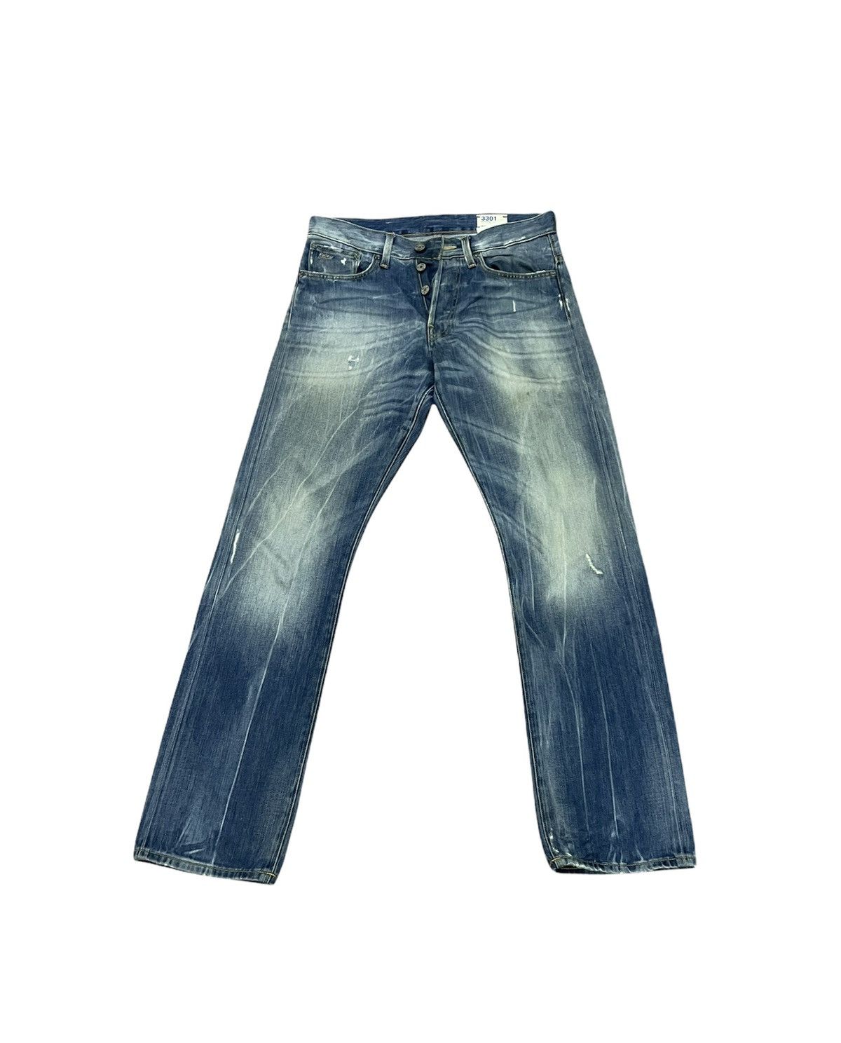 G-Star G-Star Raw 3301 Aging Faded Distressed Denim Size US 31 - 1 Thumbnail