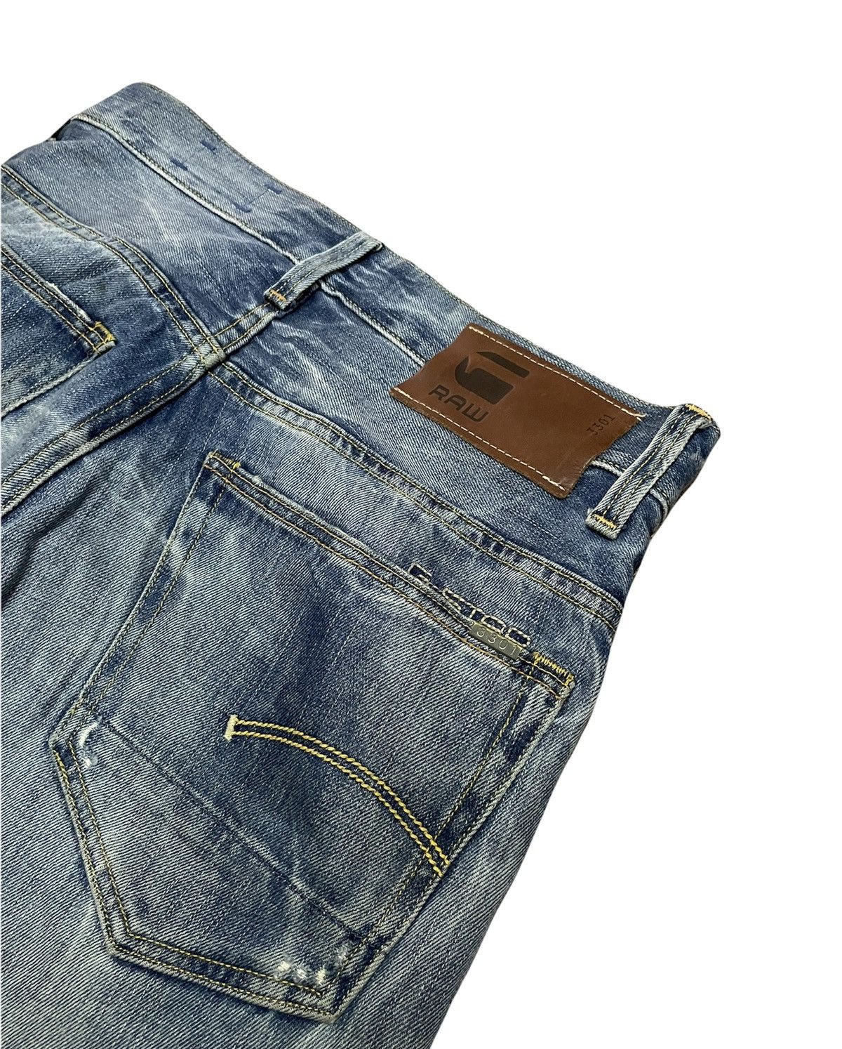 G-Star G-Star Raw 3301 Aging Faded Distressed Denim Size US 31 - 10 Thumbnail