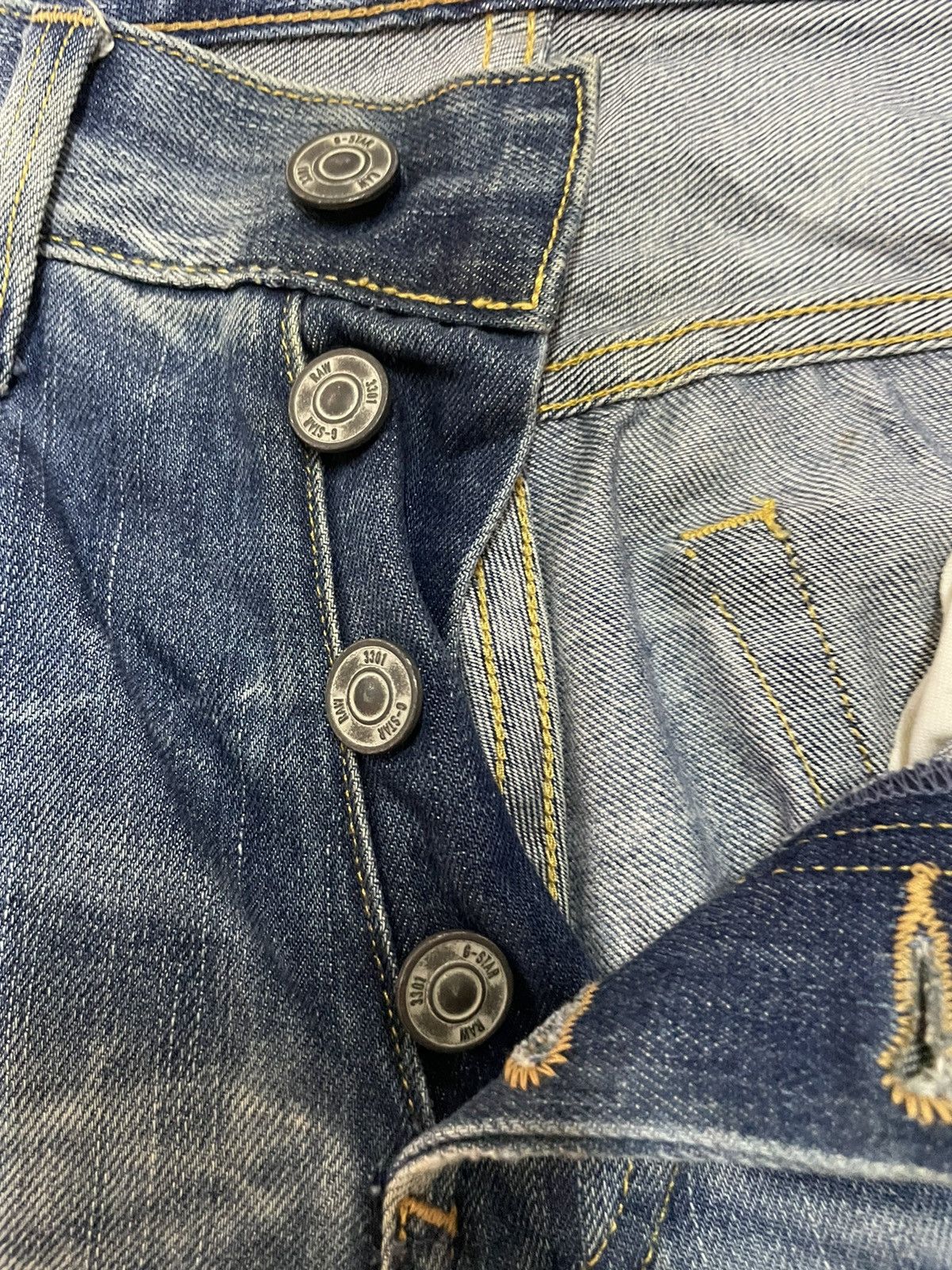 G-Star G-Star Raw 3301 Aging Faded Distressed Denim Size US 31 - 15 Thumbnail
