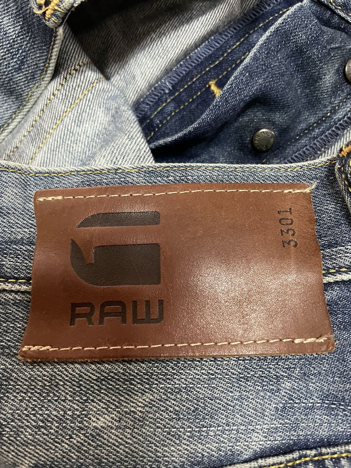 G-Star G-Star Raw 3301 Aging Faded Distressed Denim Size US 31 - 12 Thumbnail