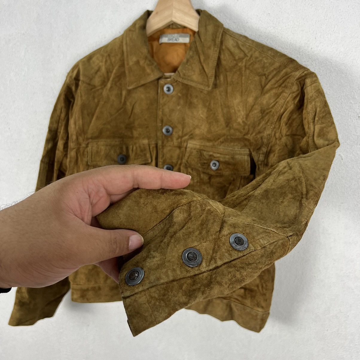 Japanese Brand VINTAGE BIKER PARACHUTE LEATHER JACKET HONEY BREAD Size US M / EU 48-50 / 2 - 8 Thumbnail