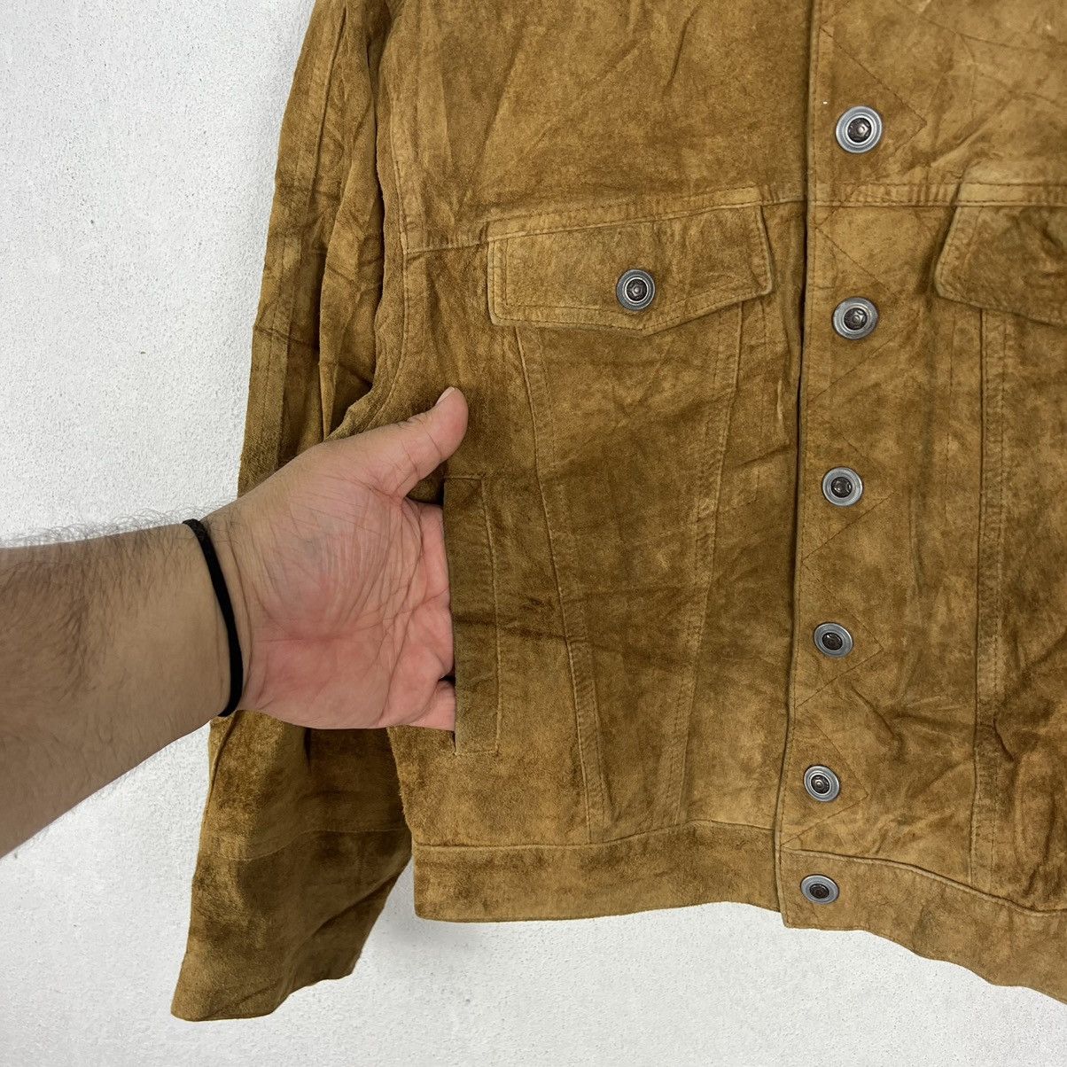 Japanese Brand VINTAGE BIKER PARACHUTE LEATHER JACKET HONEY BREAD Size US M / EU 48-50 / 2 - 6 Thumbnail