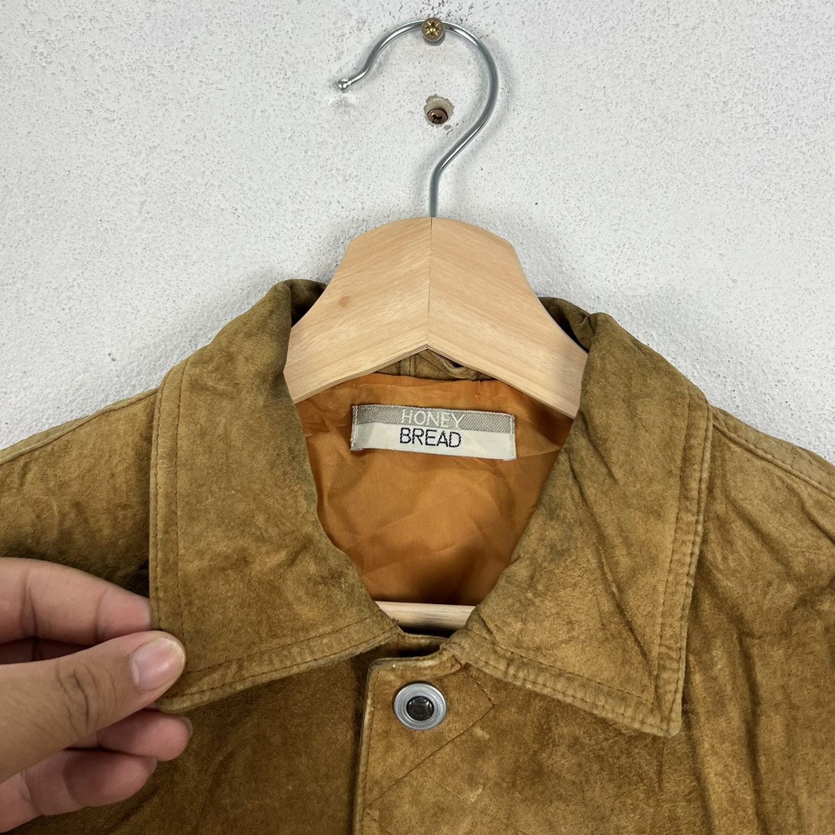 Japanese Brand VINTAGE BIKER PARACHUTE LEATHER JACKET HONEY BREAD Size US M / EU 48-50 / 2 - 9 Thumbnail