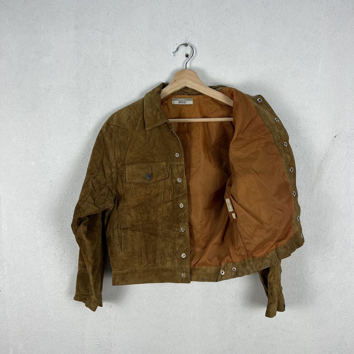 Japanese Brand VINTAGE BIKER PARACHUTE LEATHER JACKET HONEY BREAD Size US M / EU 48-50 / 2 - 12 Thumbnail