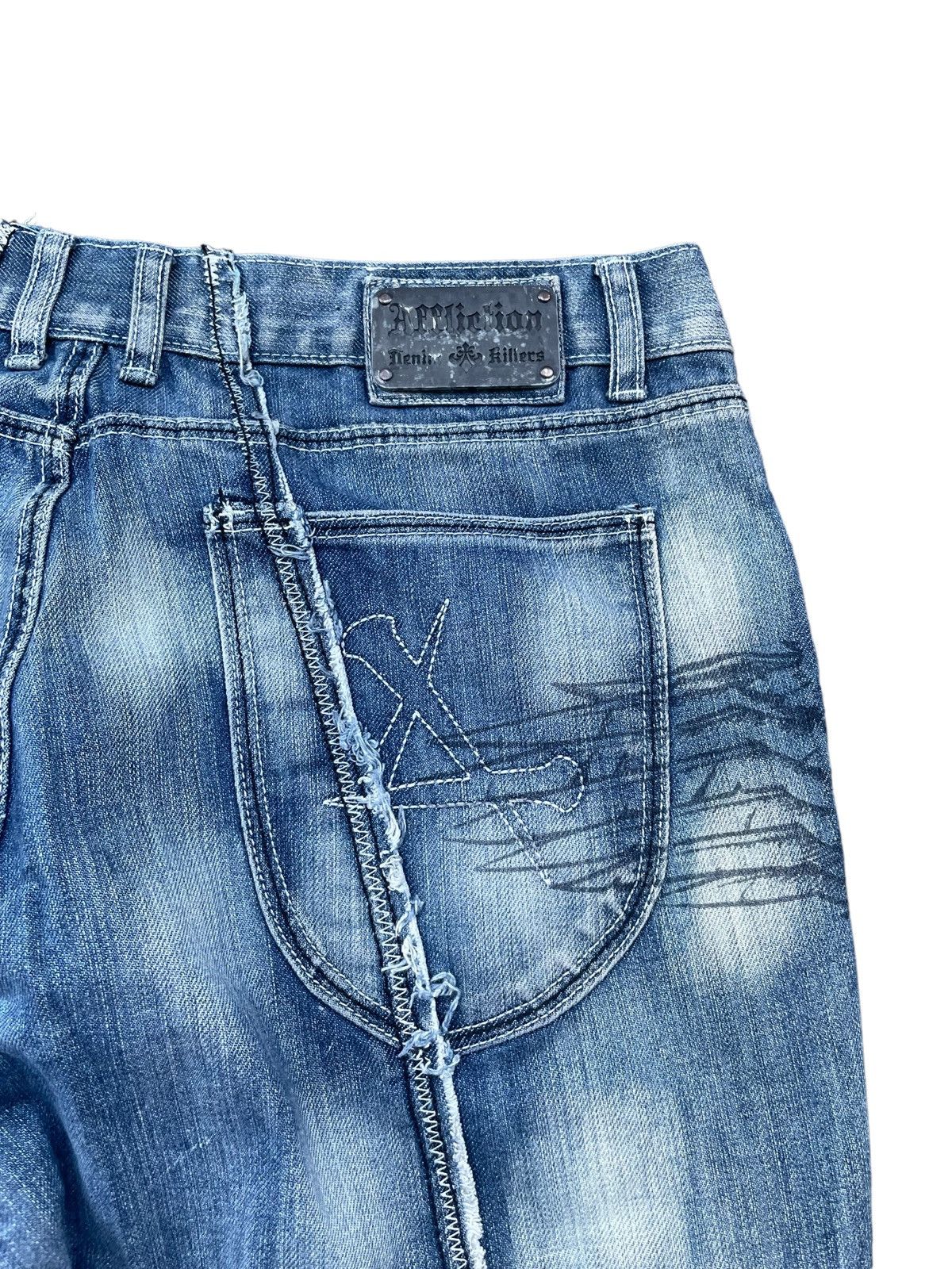 Affliction × Designer Affliction Denim & Killer Custom Distresed Size US 37 - 15 Thumbnail