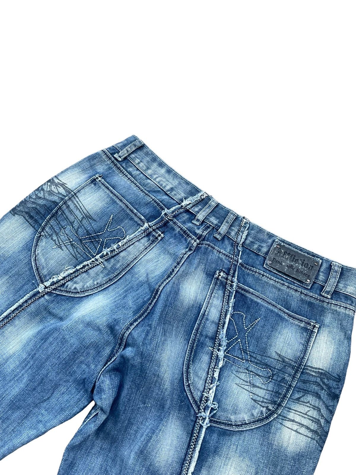 Affliction × Designer Affliction Denim & Killer Custom Distresed Size US 37 - 14 Thumbnail