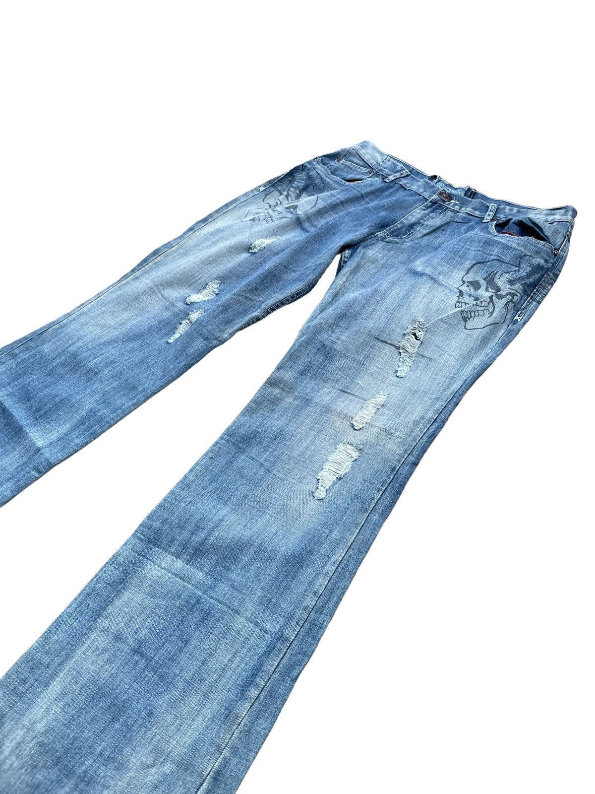 Affliction × Designer Affliction Denim & Killer Custom Distresed Size US 37 - 3 Thumbnail
